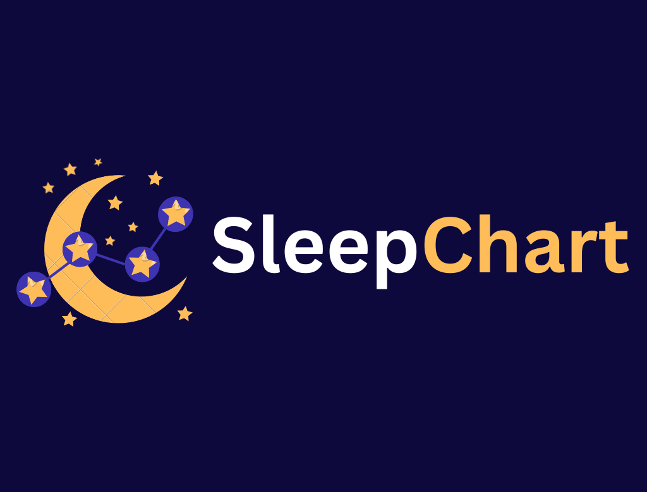 SleepChart logo with moon and stars