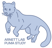 Logo: Arnett Lab Puma Study, with illustration of puma