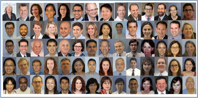 Headshots of 70 physician scientists at Boston Children's who lead studies a part of the Children's Research Collaborative