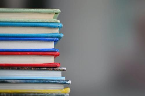 Stack of six books