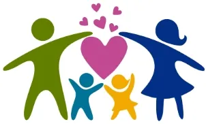 Family Day logo featuring colorful figures representing two adults and two children around a heart.