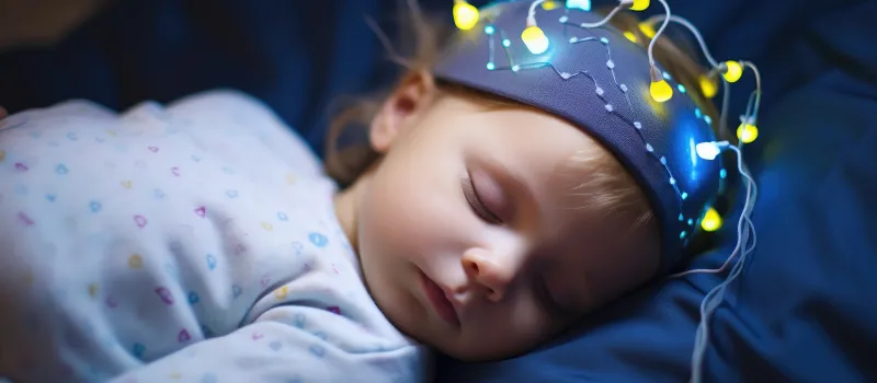Diagnosing diseases and disorders in children by recording electrical brain activity during sleep